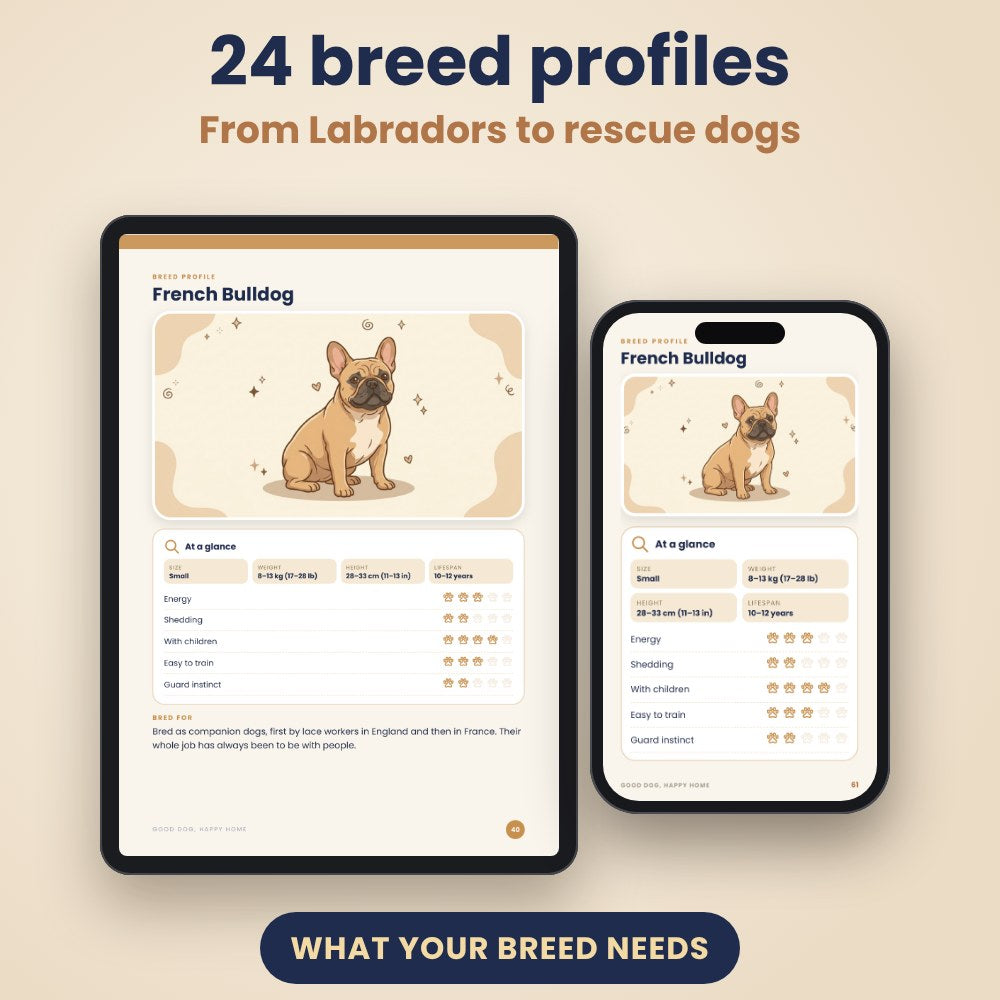 Breed profile on a tablet
